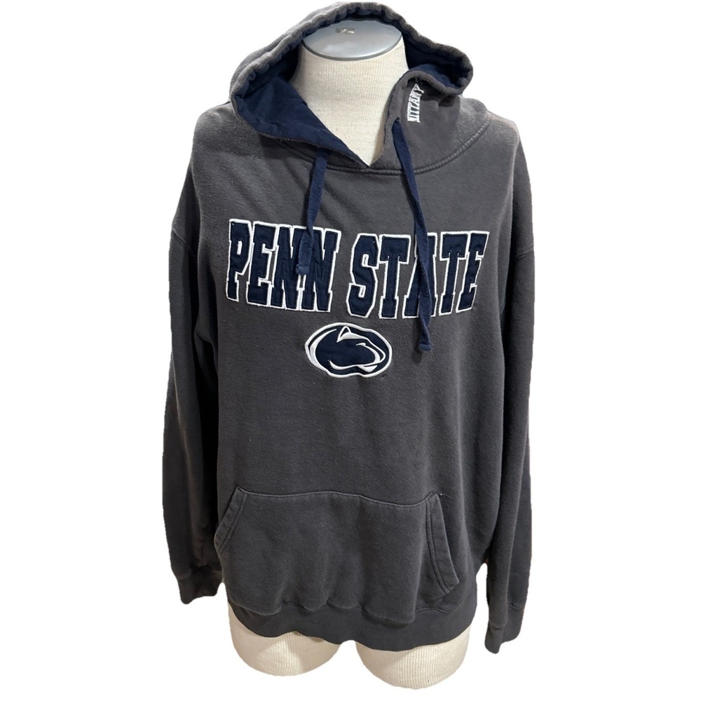Penn State Hoodie 2XL Stadium Athletics Knitty Lions Pullover Mens Gray Football